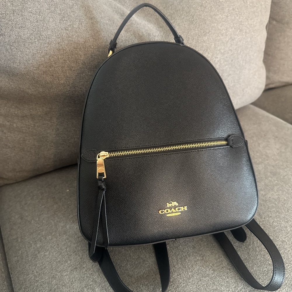Coach Black Backpack with Gold Accents
